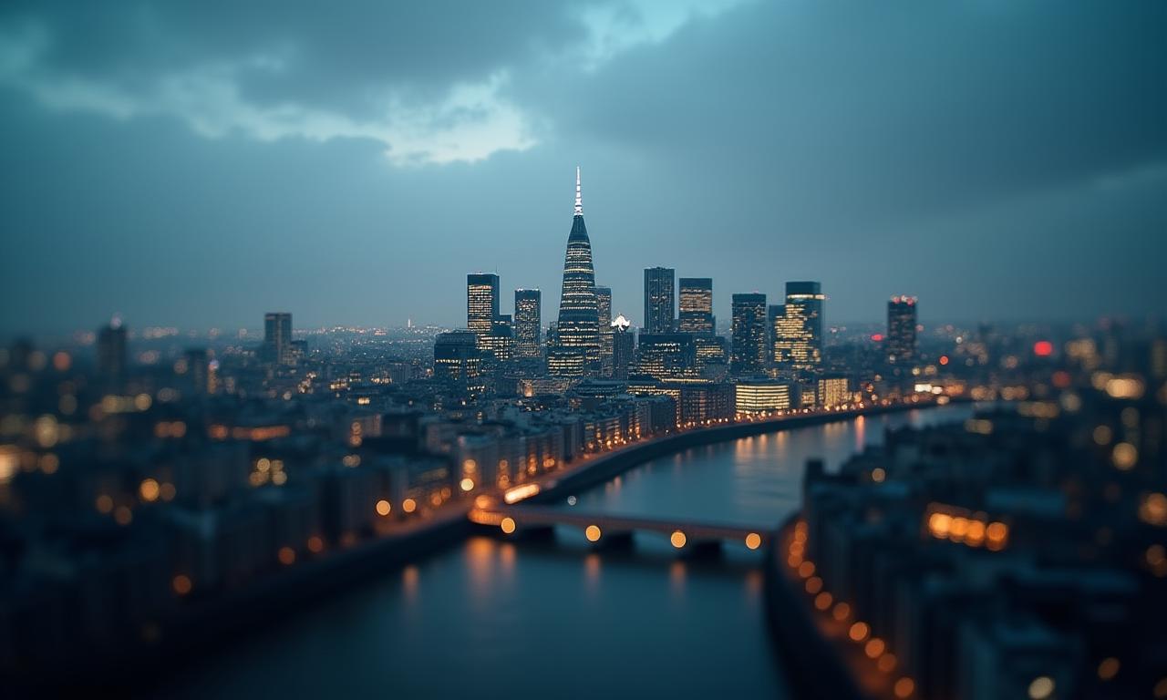 Abstract view of London's financial district skyline